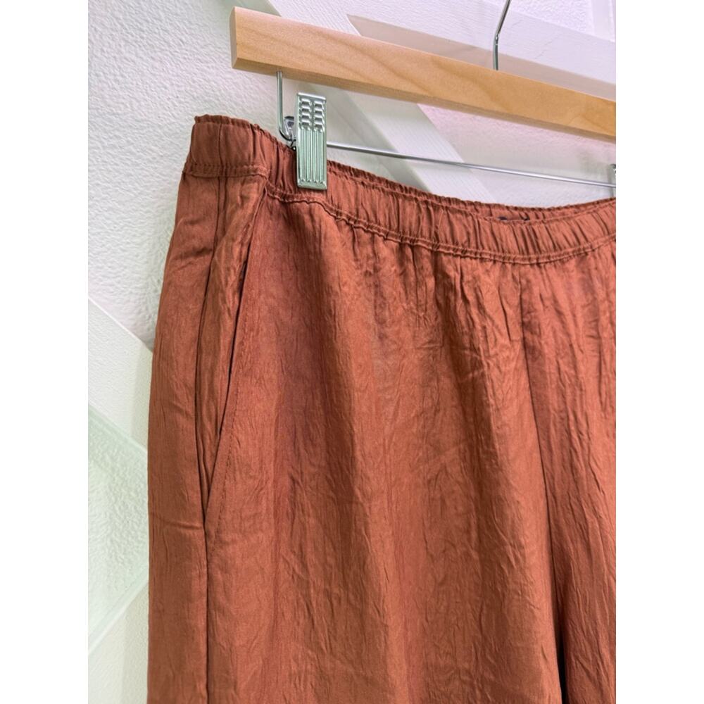 NWT J. Crew Stratus Pant In Textured Satin Toasted Paprika Brown Sz Medium Tall - Picture 3 of 13